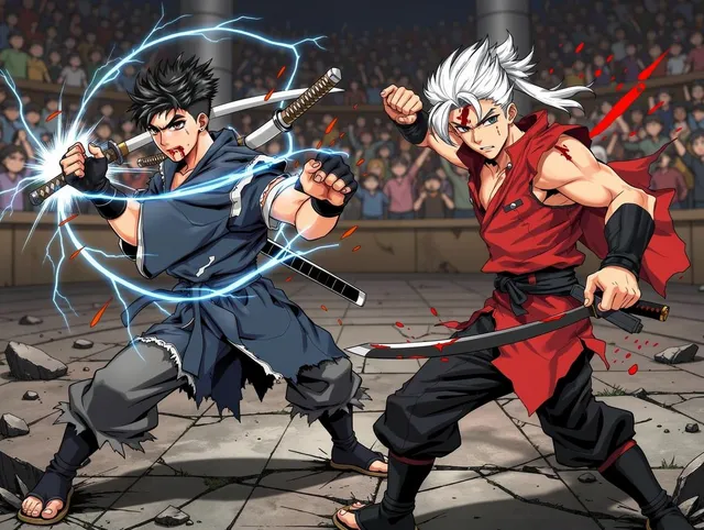 Shonen Jump-style AI comic panel sample generated with Tervix