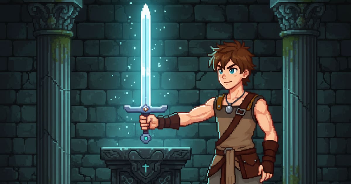 Pixel Art-style AI comic panel 1 — retro 8-bit / 16-bit game-inspired panel generated with Tervix's AI Pixel Art Comic Generator