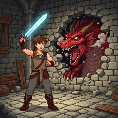 Pixel Art-style AI comic panel 2 — retro 8-bit / 16-bit game-inspired panel generated with Tervix's AI Pixel Art Comic Generator