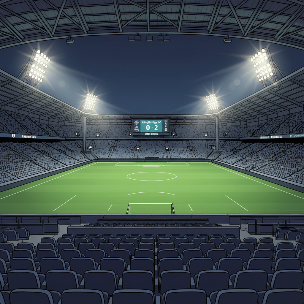 The Number 17 — page 1 panel 1: The floodlit Kingsbridge Football Stadium looms under a night sky, the scoreboard a stark, digital wound. The home crowd's murmuring despair is almost palpable as the clock ticks past the hour mark.
