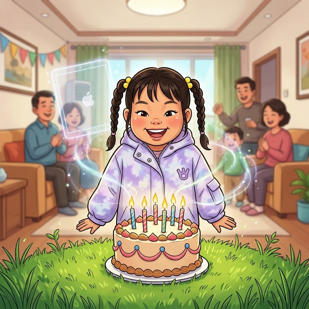 Xinyan's Magical Birthday Wish — Cartoon AI comic by qcrao