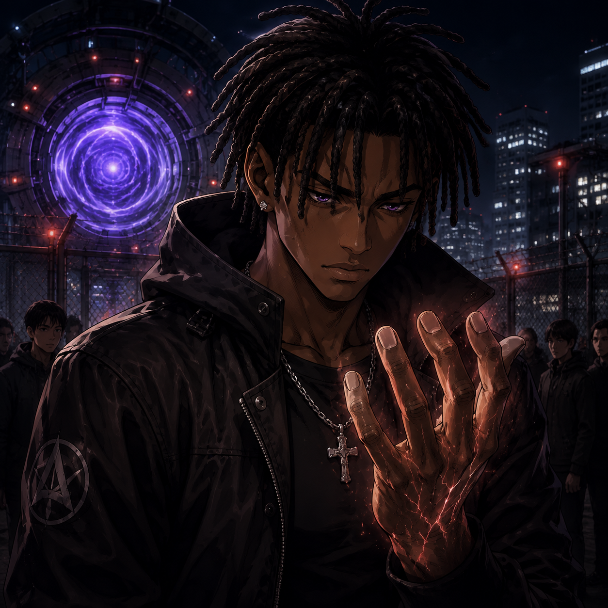 ZERO RANK — Episode 1: Rank Zero — page 5 panel 3: Malik Cross looks down at his hand. Beneath the exhaustion, he feels the faint pulse of absorbed energy and realizes the test did not measure everything.
